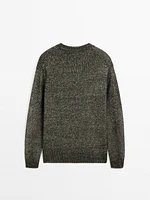 Pull en maille chinée de coton mélangé