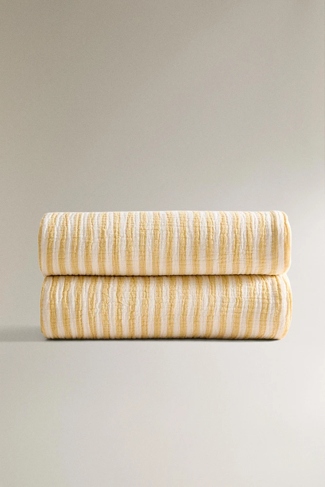 PLAID GAZE DE COTON RAYURES