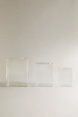 SQUARE GLASS VASE
