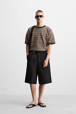 BELTED PLEATED SHORTS