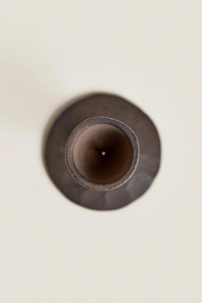 FACETED METAL CANDLESTICK