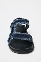 DENIM PLATFORM SANDALS