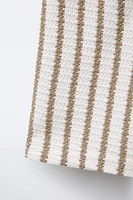 TEXTURED STRIPED SLIM FIT BERMUDA SHORTS