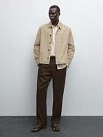 Short suede leather jacket