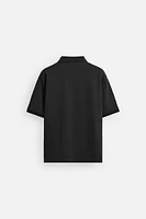 TEXTURED ZIP POLO SHIRT