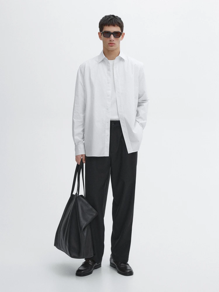 100% cotton regular fit poplin shirt