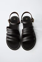 LEATHER STRAPPY SANDALS