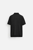COTTON - SILK BLEND KNIT POLO