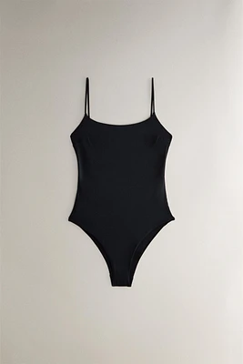 MAILLOT DE BAIN PLAGE UNI BRETELLES FINES