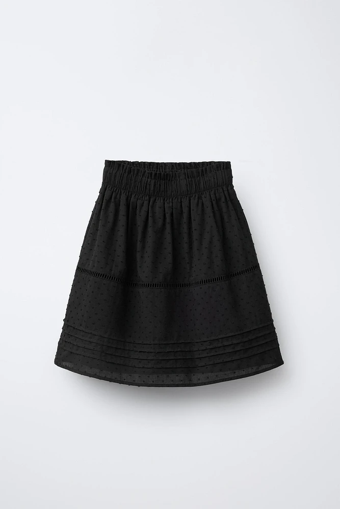 SWISS DOT MIDI SKIRT