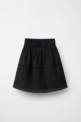 SWISS DOT MIDI SKIRT