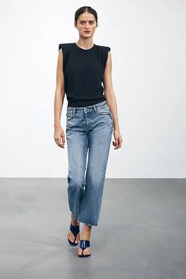 ZW COLLECTION LOW-RISE CROPPED FLARE JEANS