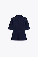 PLAIN KNIT BELTED JACKET