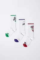 THREE-PACK OF LONG NBA TEAMS SOCKS