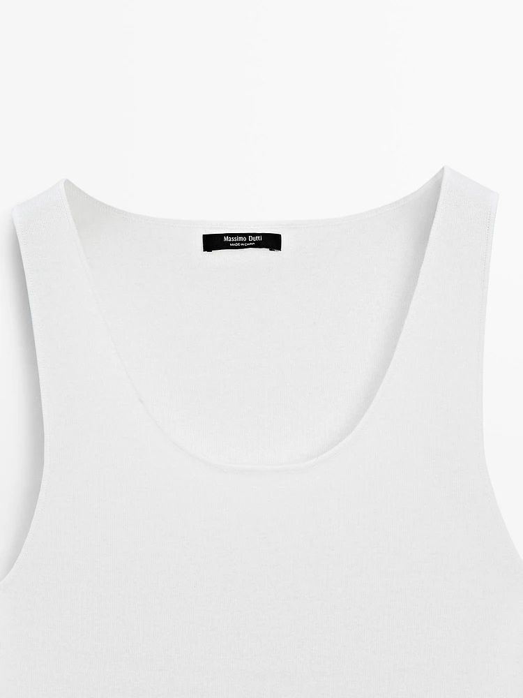 Knit cotton blend top