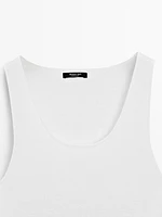 Knit cotton blend top