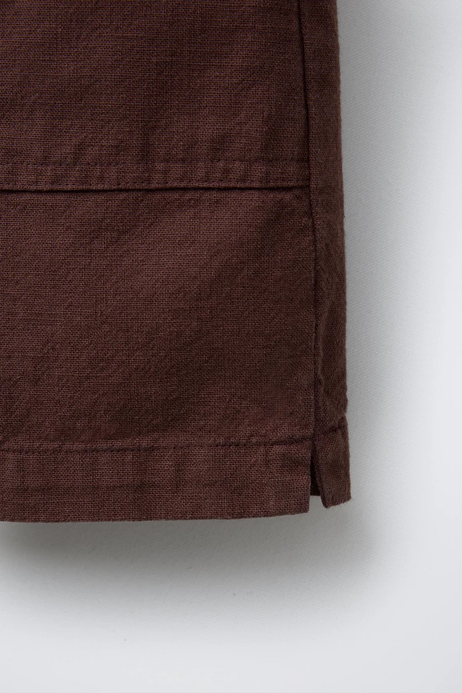 TEXTURED COTTON SHORTS