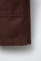 TEXTURED COTTON SHORTS