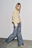 PANTALON JAMBES LARGES AVEC LIN ZW COLLECTION