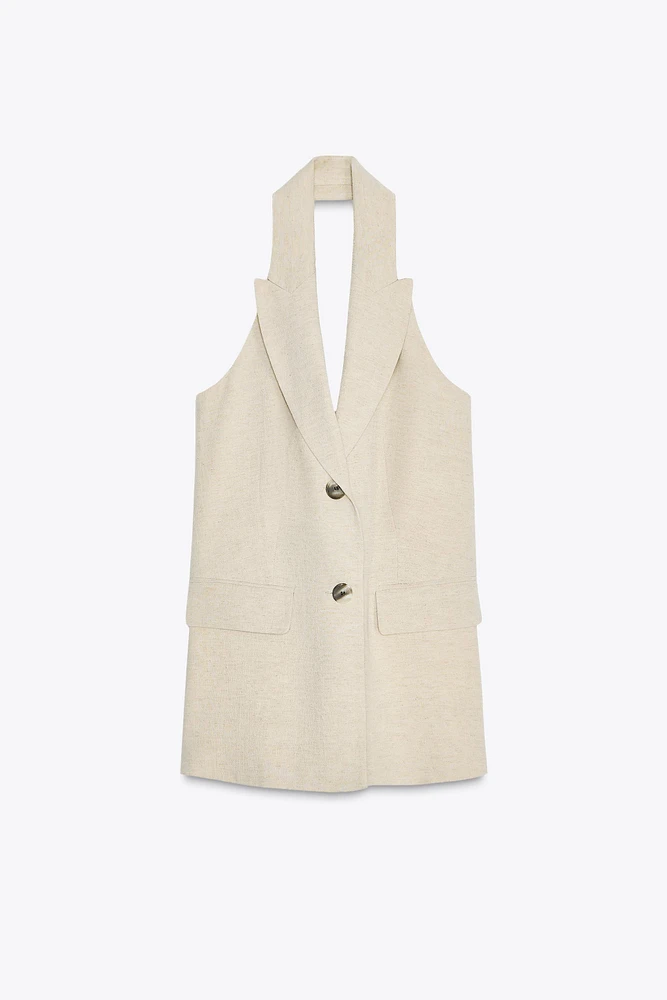 HALTER LINEN VEST