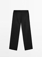 Straight-leg trousers with waist detail
