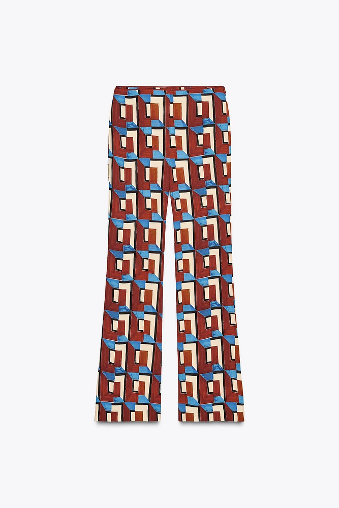 ZW COLLECTION PRINTED FLARE PANTS