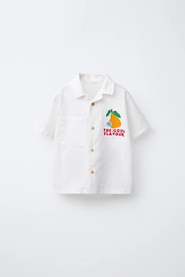 CHEMISE À IMPRIMÉ FRUITS AVEC LIN