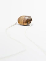 Chain necklace with natural stone