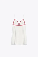 SHORT DRESS WITH CONTRASTING RIB TRIM