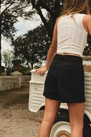 HIGH-WAISTED MOM FIT SHORTS