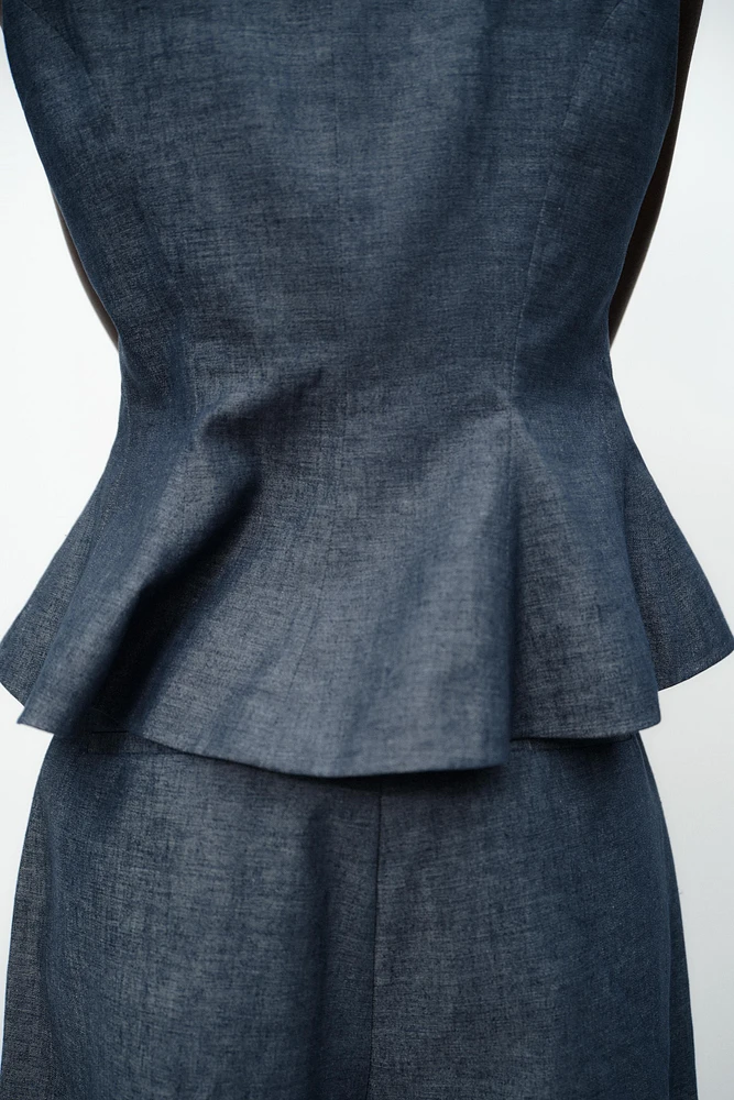 GILET PEPLUM EN LIN