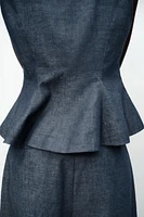 GILET PEPLUM EN LIN