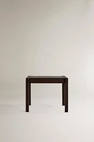 WOODEN LEATHER SIDE TABLE