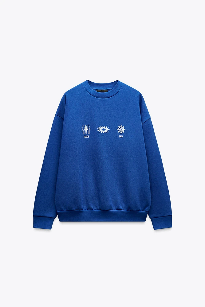 PRINTED SLOGAN SWEATSHIRT