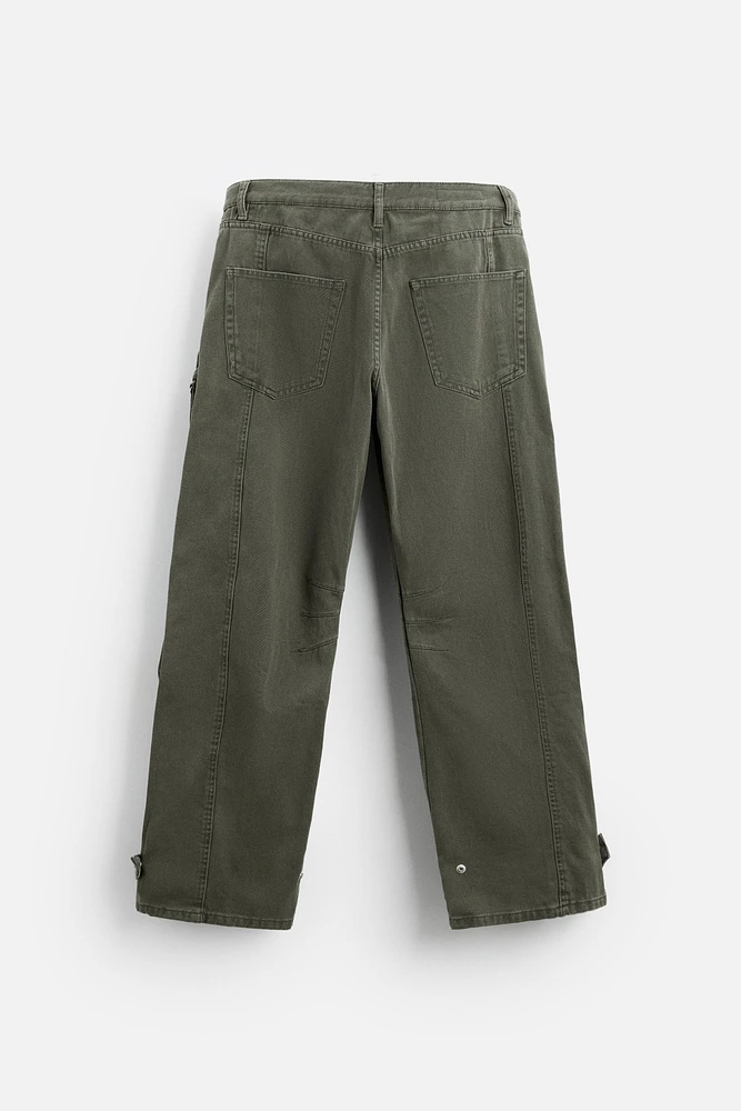 POCKET DENIM CARGO PANTS