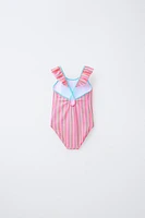 2-6 YEARS/ MULTICOLOR STRIPED SWIMSUIT