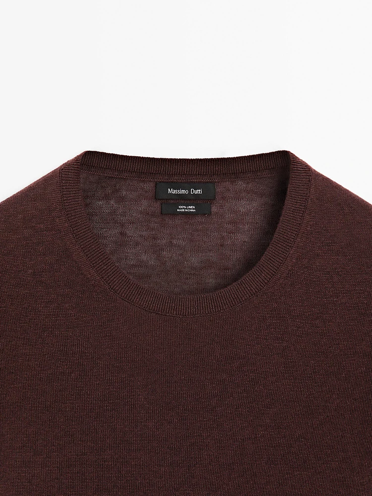 Pull léger en maille 100 % lin