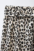 PANTALON TEXTURÉ CEINTURE ANIMAL PRINT