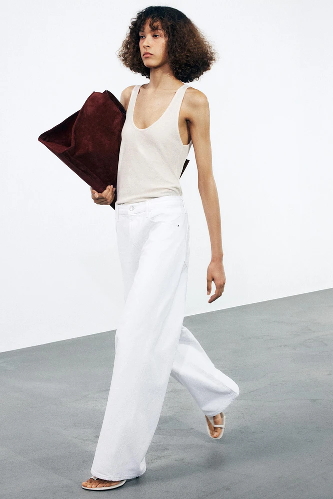 ZW COLLECTION WIDE LEG LOW-RISE JEANS
