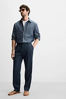 100% LINEN PLEATED PANTS
