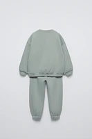 EMBROIDERED SWEATSHIRT AND JOGGERS MATCHING SET