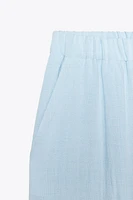 WRINKLE EFFECT WIDE LEG PANTS