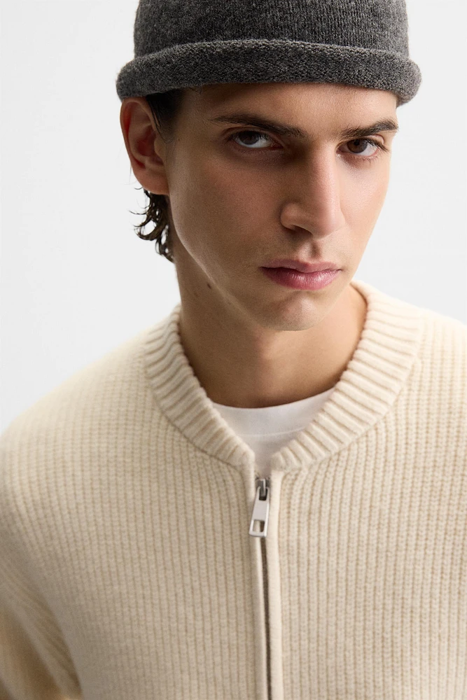 ZIPPERED KNIT JACKET