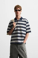 STRIPED RELAXED FIT POLO SHIRT