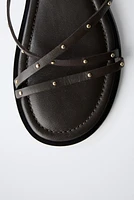 STUDDED LEATHER SANDALS