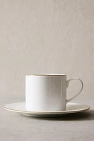 RIMMED BONE CHINA TEACUP AND SAUCER