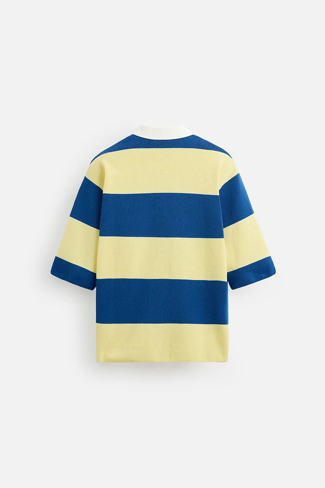 STRIPED KNIT POLO