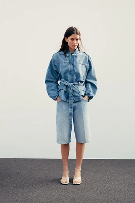 BELTED TRF DENIM JACKET