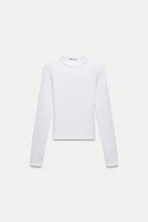 T-SHIRT COTON MODAL MANCHES LONGUES