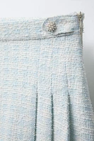 TEXTURED SKIRT WITH JEWEL BUTTONS